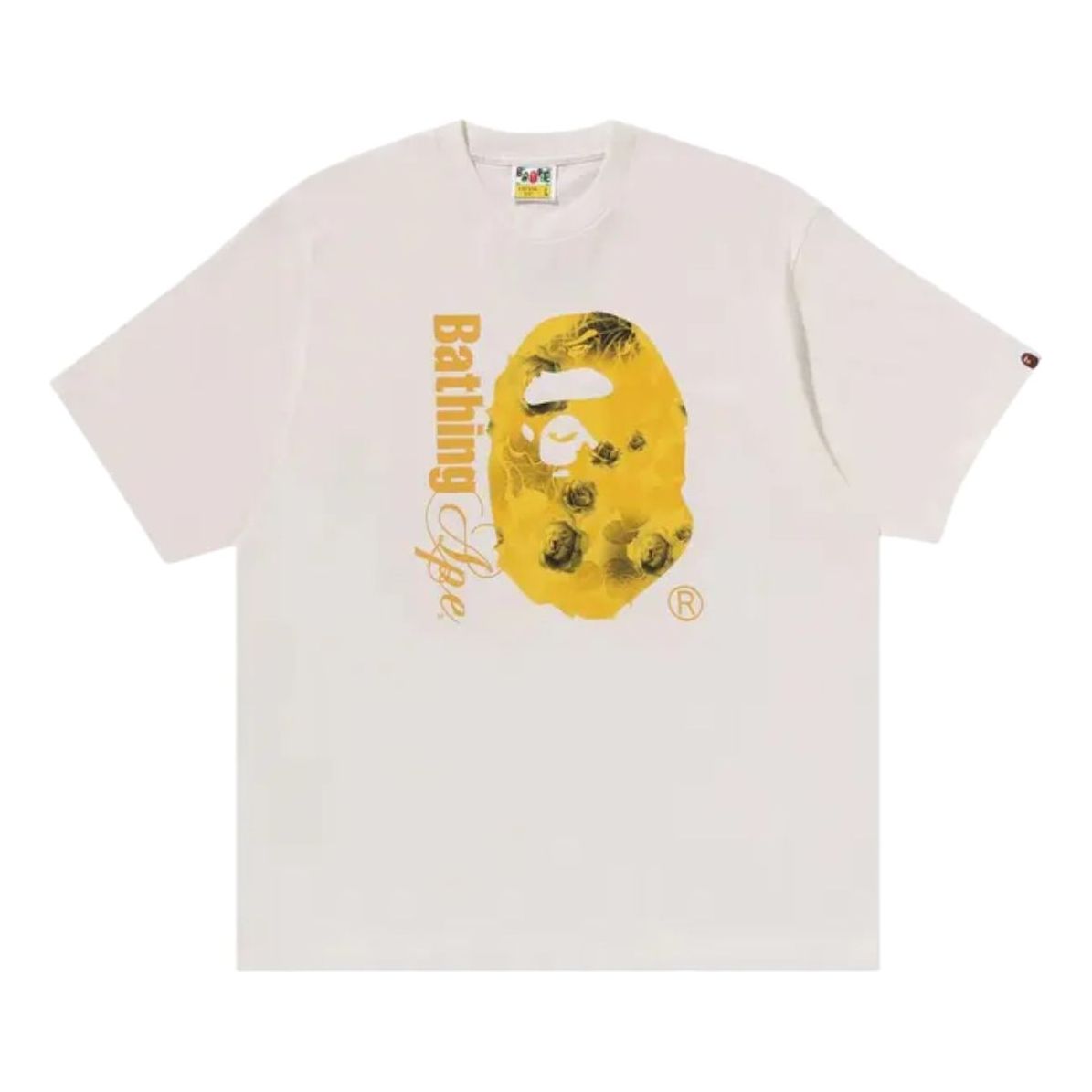 A Bathing Ape Floral Solid Camo Ape Head Relaxed Fit Tee 'Ivory' 1K80-110-315-IVORY