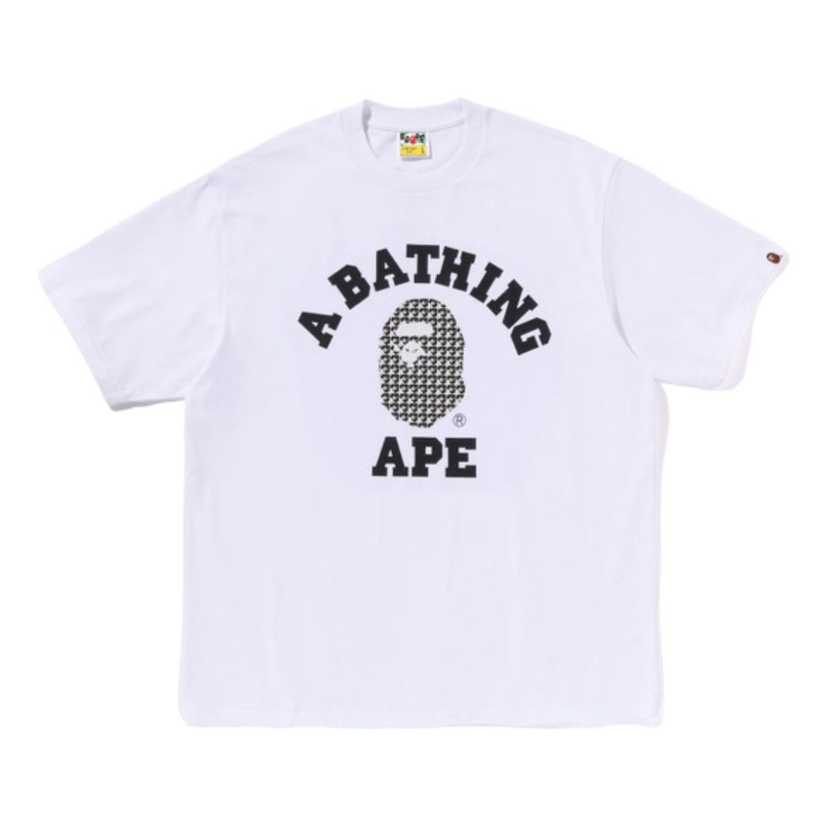 A Bathing Ape Sta Houndstooth College Relaxed Fit Tee 'White' 1K80-110-338-WHITE
