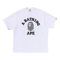 A Bathing Ape Sta Houndstooth College Relaxed Fit Tee 'White' 1K80-110-338-WHITE
