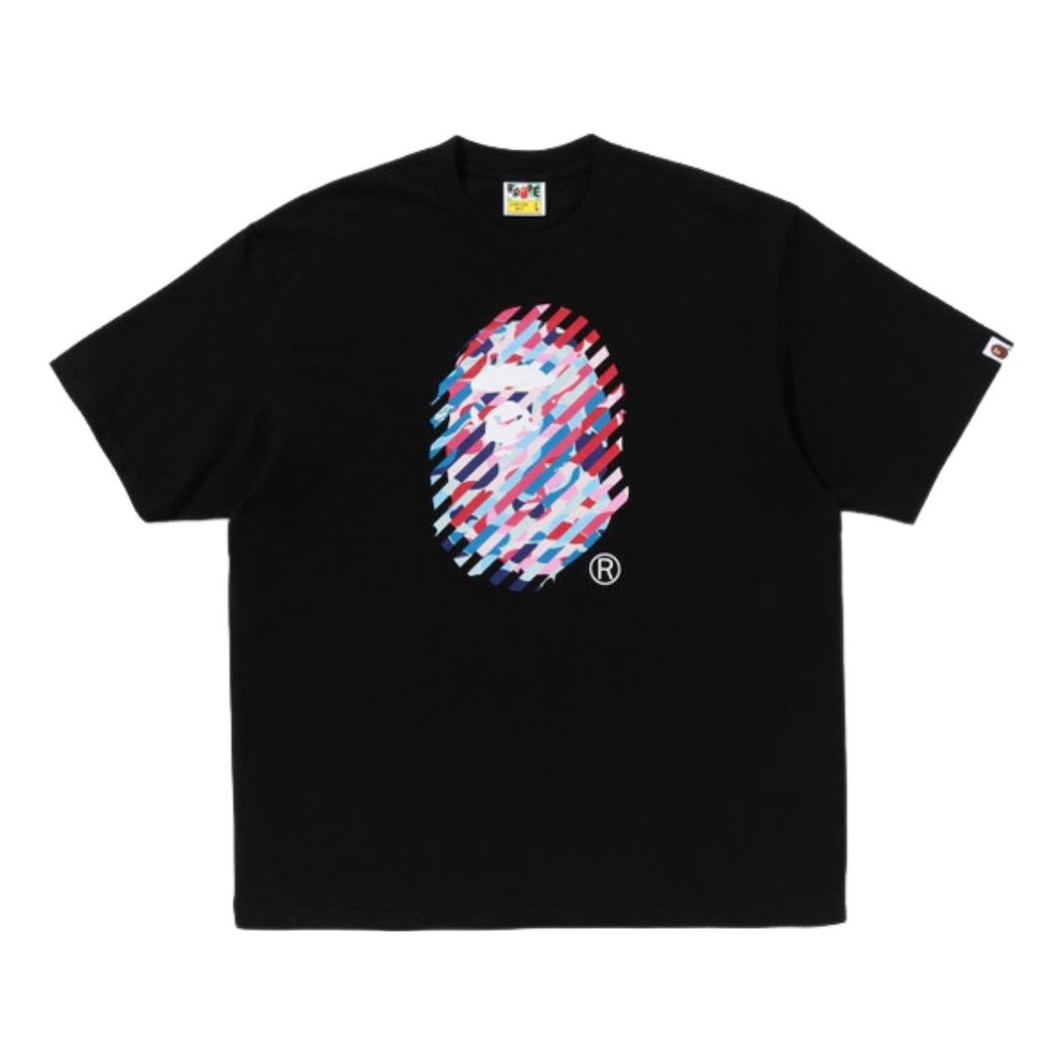 A Bathing Ape ABC Camo Illusion Ape Head Relaxed Fit Tee 'Black' 1K80-110-344-BLACK