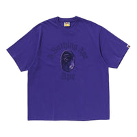 A Bathing Ape Gothic College Relaxed Fit Tee 'Purple' 1K80-110-349-PURPLE