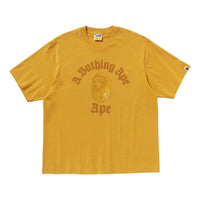 A Bathing Ape Gothic College Relaxed Fit Tee 'Yellow' 1K80-110-349-YELLOW