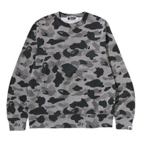 A Bathing Ape Camo Ape Head One Point Crewneck Sweat 'Heather Gray' 1K80-113-005