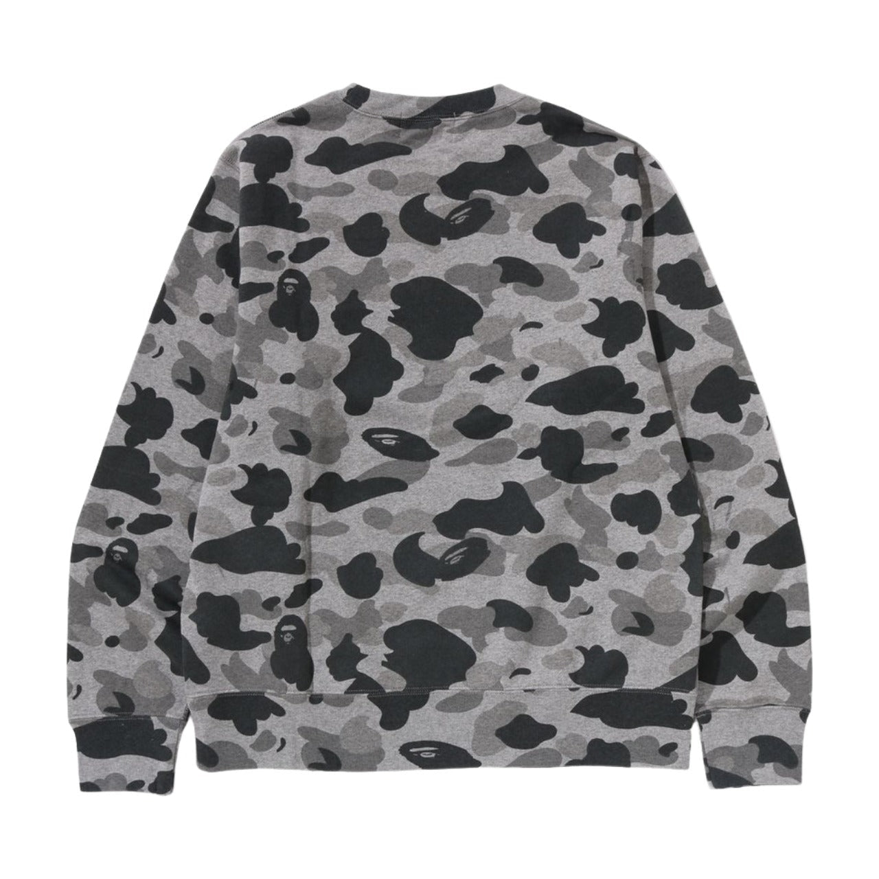 A Bathing Ape Camo Ape Head One Point Crewneck Sweat 'Heather Gray' 1K80-113-005
