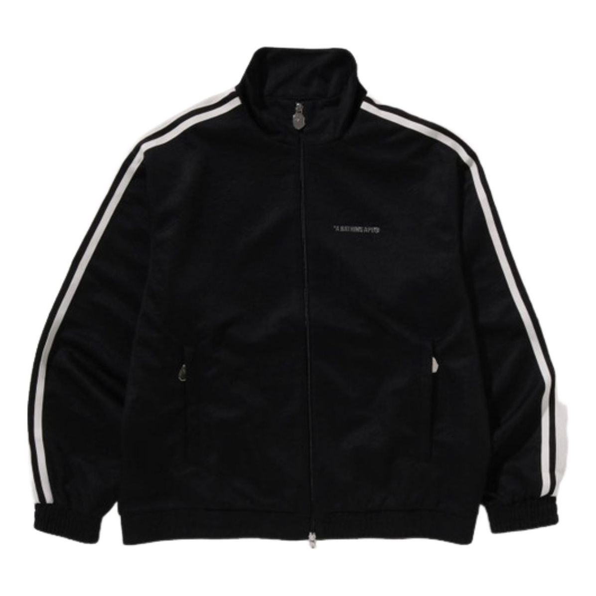 A Bathing Ape Line Camo Jacquard Bathing Ape Logo Relaxed Fit Track Jacket 'Black' 1K80-113-309-BLACK