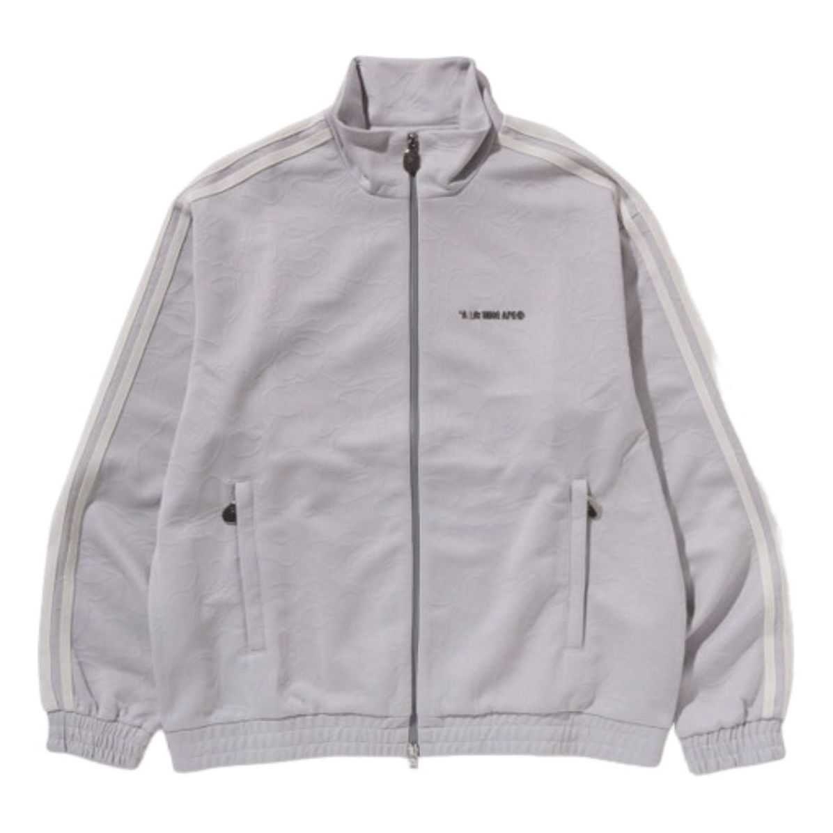 A Bathing Ape Line Camo Jacquard Bathing Ape Logo Relaxed Fit Track Jacket 'Silver' 1K80-113-309-SILVER