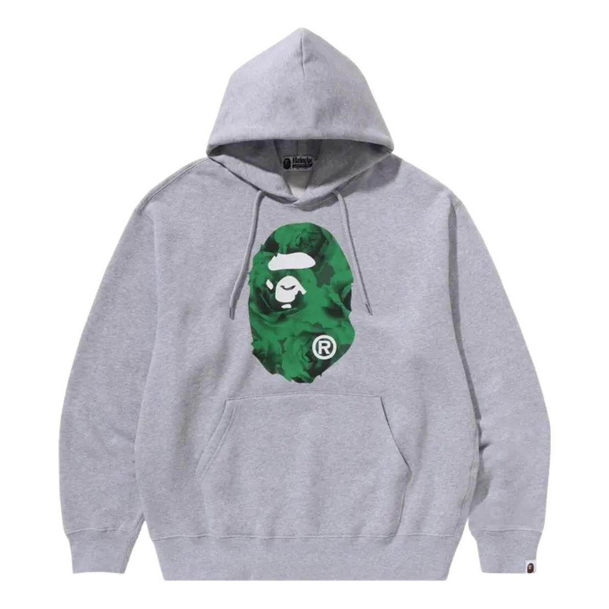 A Bathing Ape Floral Solid Camo Ape Head Relaxed Fit Pullover Hoodie 'Gray' 1K80-114-301-GRAY