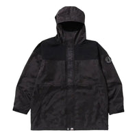 A Bathing Ape Solid Camo Jacquard Long Coat 'Black' 1K80-140-011
