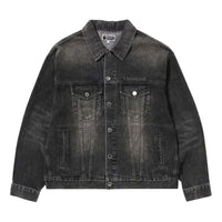 A Bathing Ape Distressed Denim Trucker Jacket 'Black' 1K80-140-308-BLACK