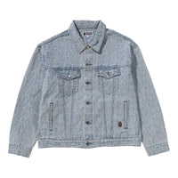 A Bathing Ape Lux Sport Pattern Jacquard 13OZ Denim Trucker Jacket 'Light Indigo' 1K80-140-312-LIGHTINDI