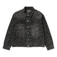 A Bathing Ape Line Camo Jacquard 13OZ Denim Jacket 'Black' 1K80-140-326-BLACK