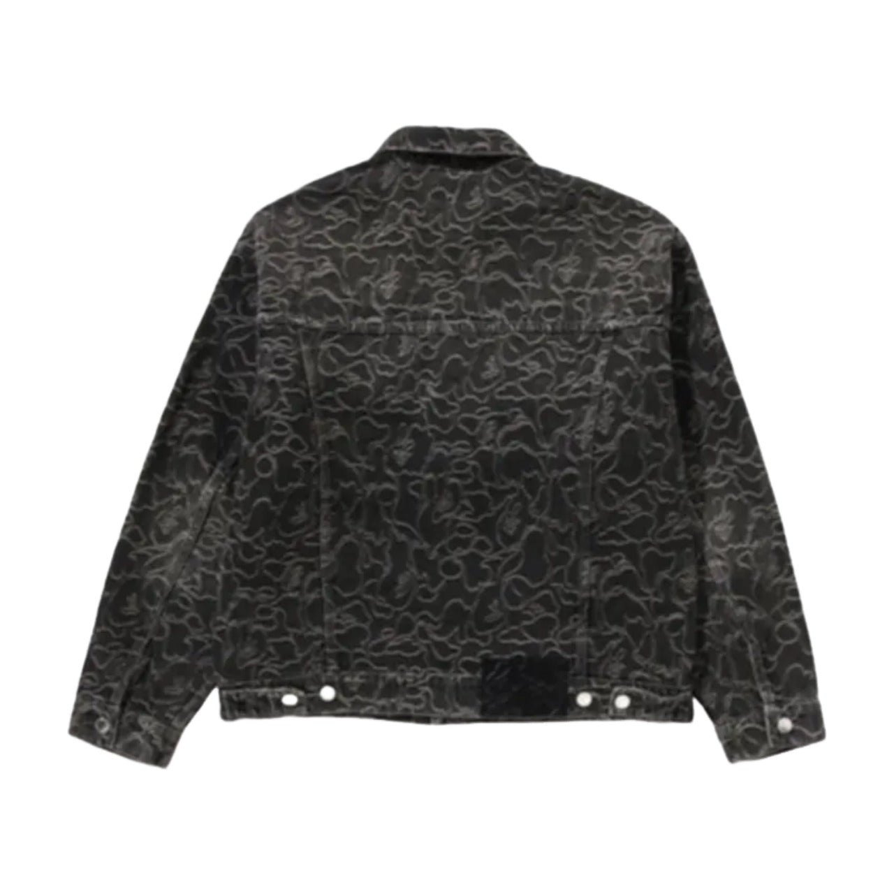 A Bathing Ape Line Camo Jacquard 13OZ Denim Jacket 'Black' 1K80-140-326-BLACK