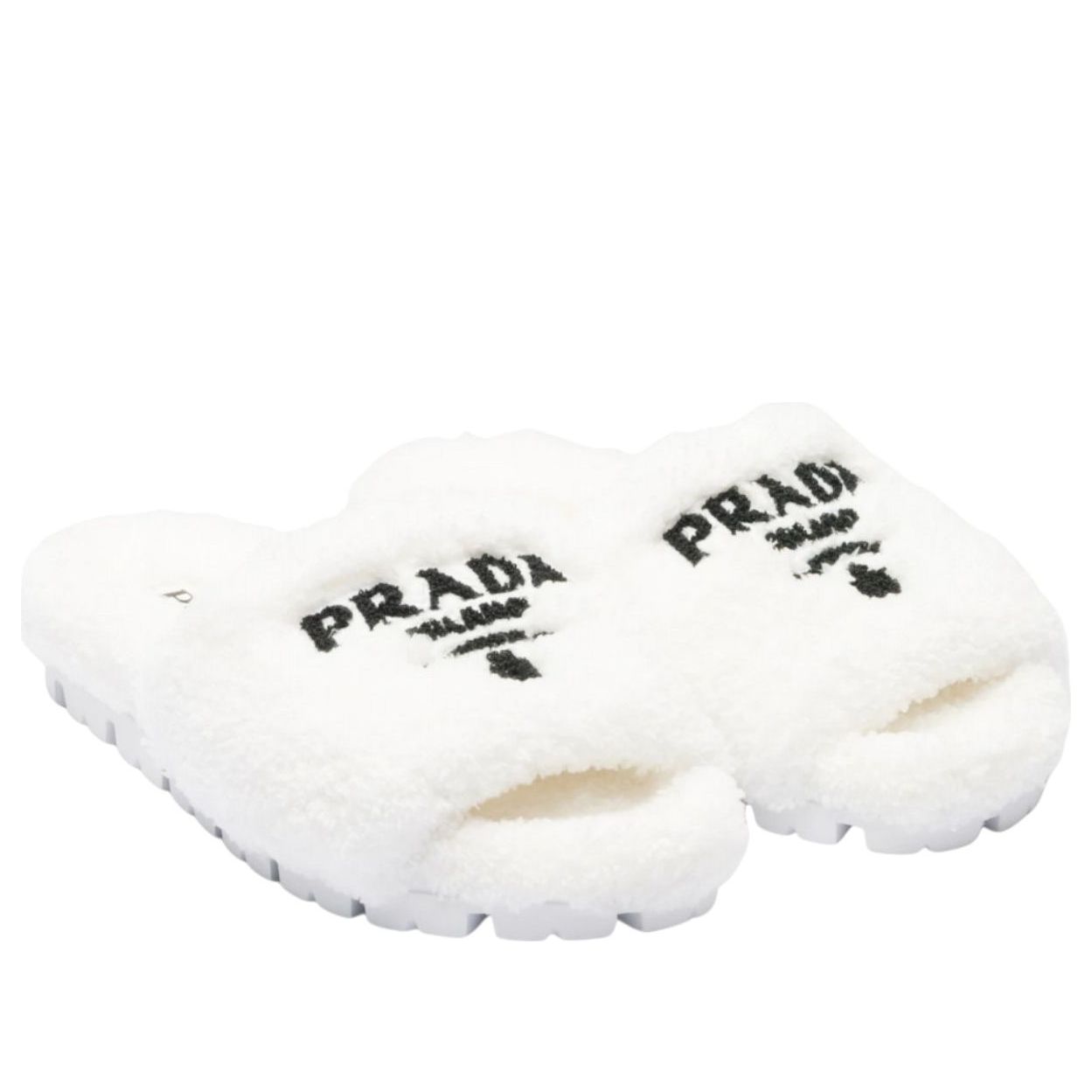 (WMNS) PRADA Terry Cloth Slide 'White Black' 1XX602-H39-F0964-F-020