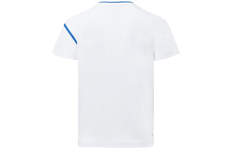 Li-Ning Badminton Series Colorblock Breathable Training Sports Short Sleeve Couple Style White AAYS053-1