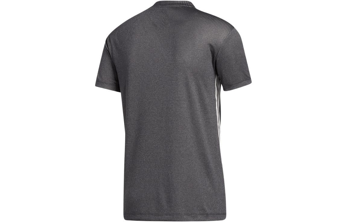 adidas Stripe Round Neck Sports Gym Short Sleeve Unisex Black GJ2695