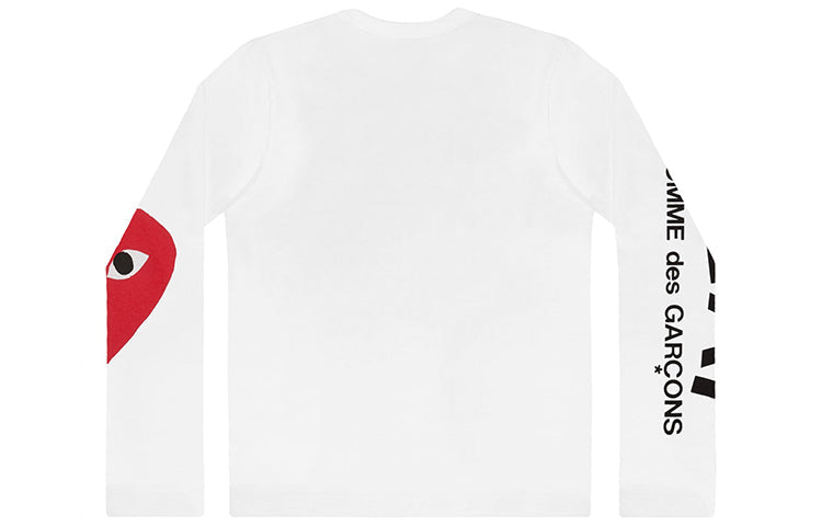 COMME des GARCONS PLAY Kawakubo Rei Large Love logo Round Neck Long Sleeves White AZ-T258-051