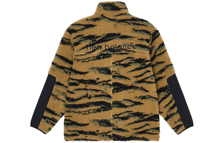 New Balance Men's New Balance Reversible Fleece Stay Warm logo Sports Stand Collar Jacket Black AMJ21350-BK