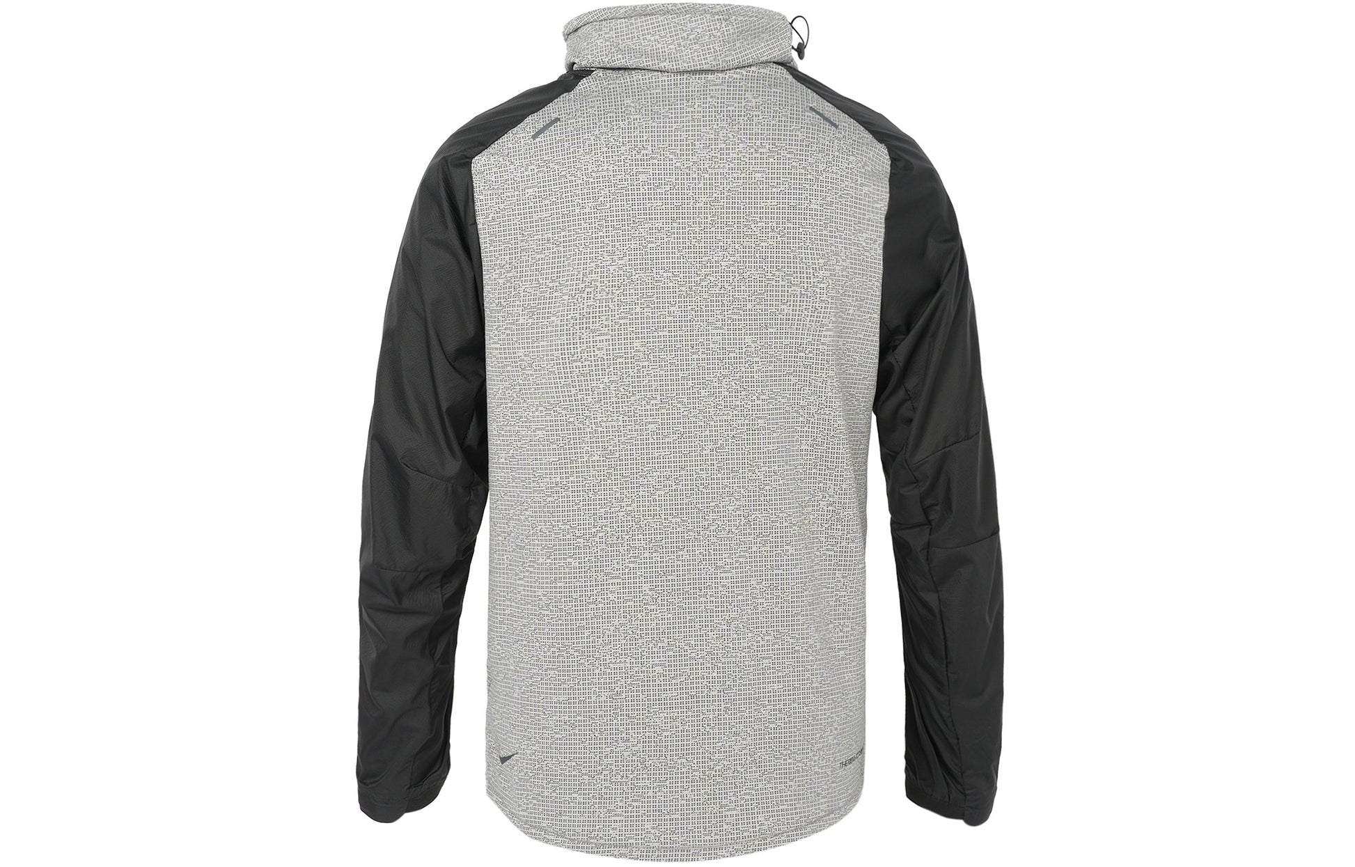 Men's Nike SS22 Colorblock Breathable High Collar Stripe Long Sleeves Black Gray T-Shirt DM4629-010