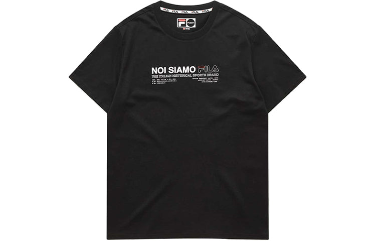 FILA FUSION Alphabet Printing Round Neck Sports Short Sleeve Black T11M021110F-BK