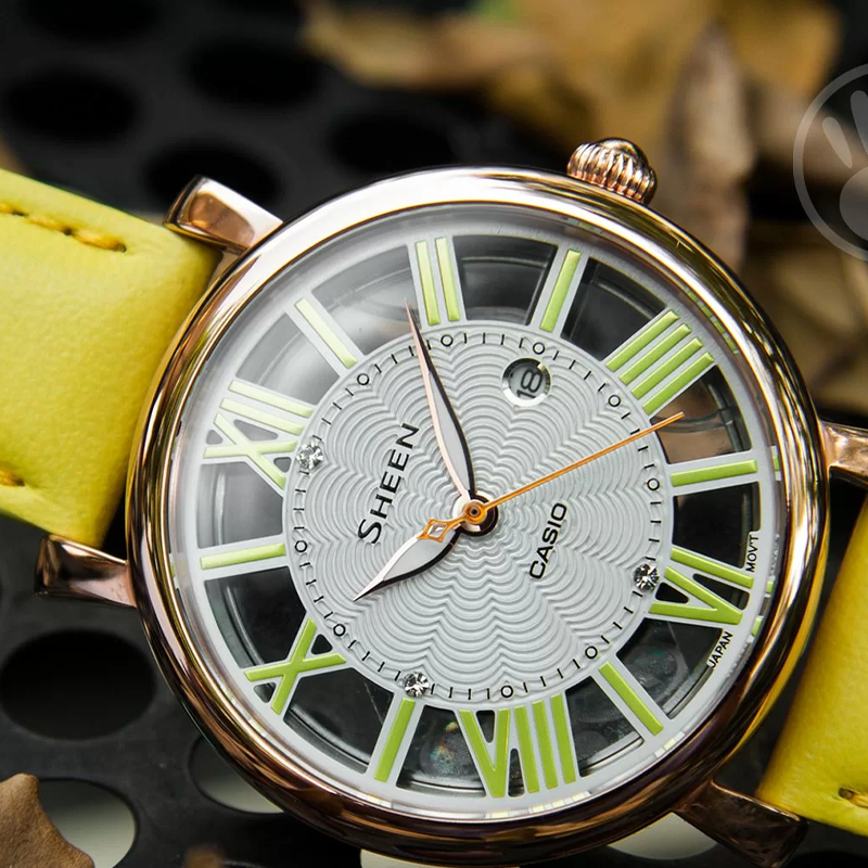 CASIO Female SHEEN Japan / South Korea Fashion Yellow Analog SHE-4047PGL-9A