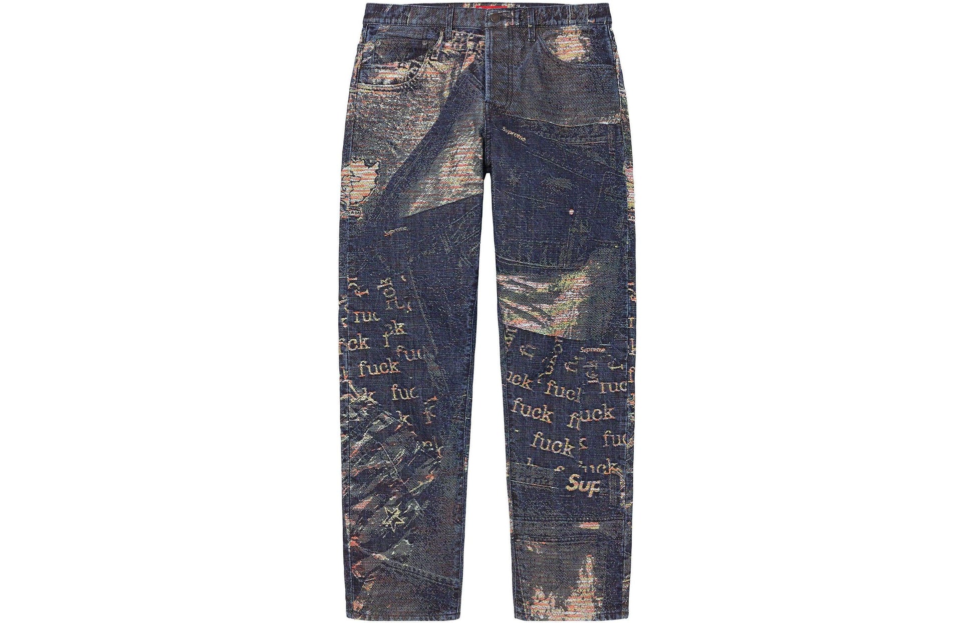 Supreme Archive Denim Jacquard Regular Jean 'Dark Blue' SUP-SS23-237