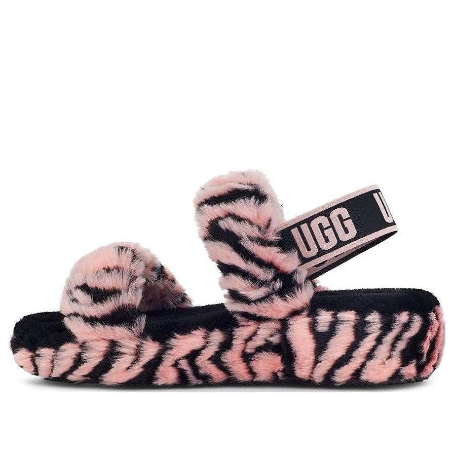 (WMNS) UGG Oh Yeah One-Strap Sandals 'Black Pink' 1129252-PSLP