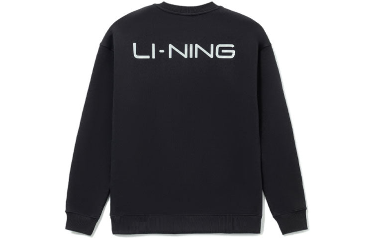 Li-Ning Series Logo Printing Loose Round Neck Pullover Black AWDRF49-1