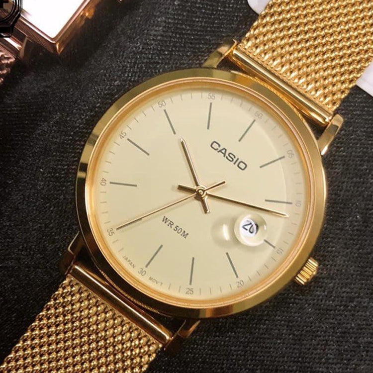 CASIO Female DRESS Japan / South Korea Fashion Gold Analog LTP-E175MG-9EVDF