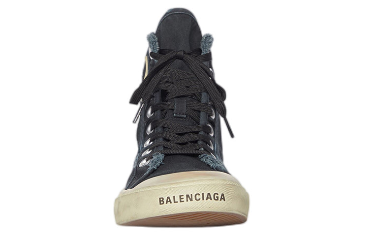 (WMNS) Balenciaga Paris High Top Sneakers 'Black Destroyed Denim and White Rubber' 688756W3RC11090