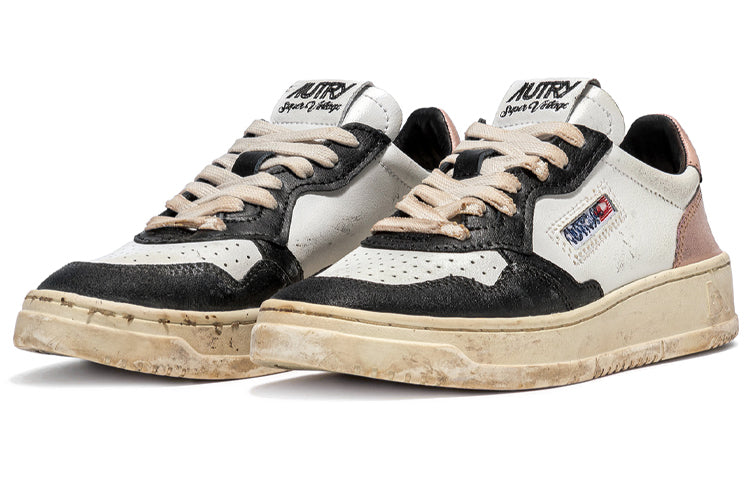 (WMNS) Autry Medalist Super Vintage Leather Low Sneakers 'White Black Pink' AVLW-SV01