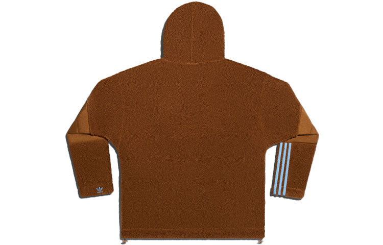 adidas originals x Ivy Park Crossover Teddy 4All Half Zipper hooded Pullover Fleece Sports Jacket Couple Style Brown H18991