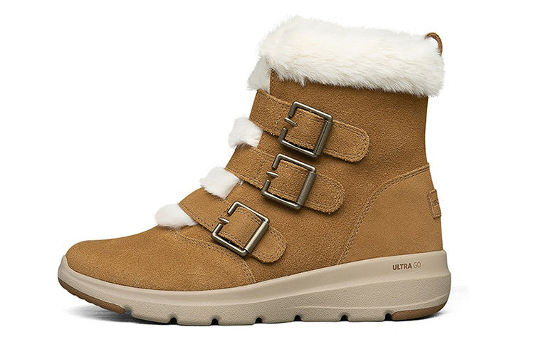 (WMNS) Skechers Snow Boots 'Khaki' 144154-CSNT