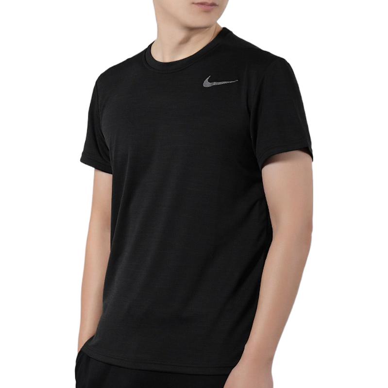 Men's Nike DRI-FIT Printing Logo Round Neck Quick Dry Short Sleeve Black T-Shirt 891427-060