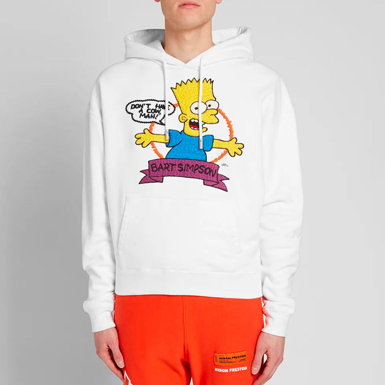 Men's Off-White Bart Simpson Printing White OMBB037S19D250040188