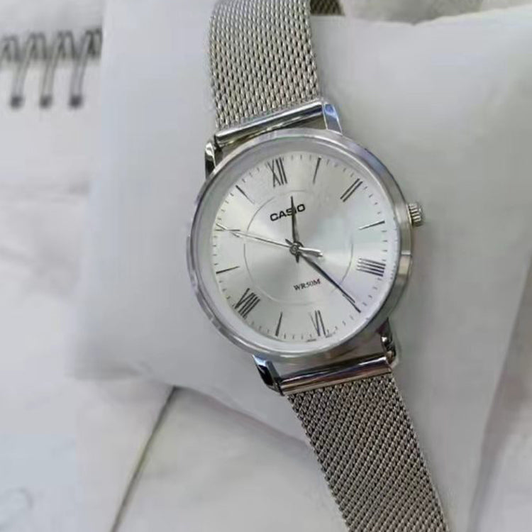 Casio Dress Analog Watch 'Silver White' LTP-B110M-7AV