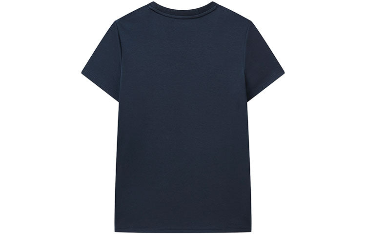 (WMNS) FILA Printing Round Neck Short Sleeve Blue F11W122101F-NV