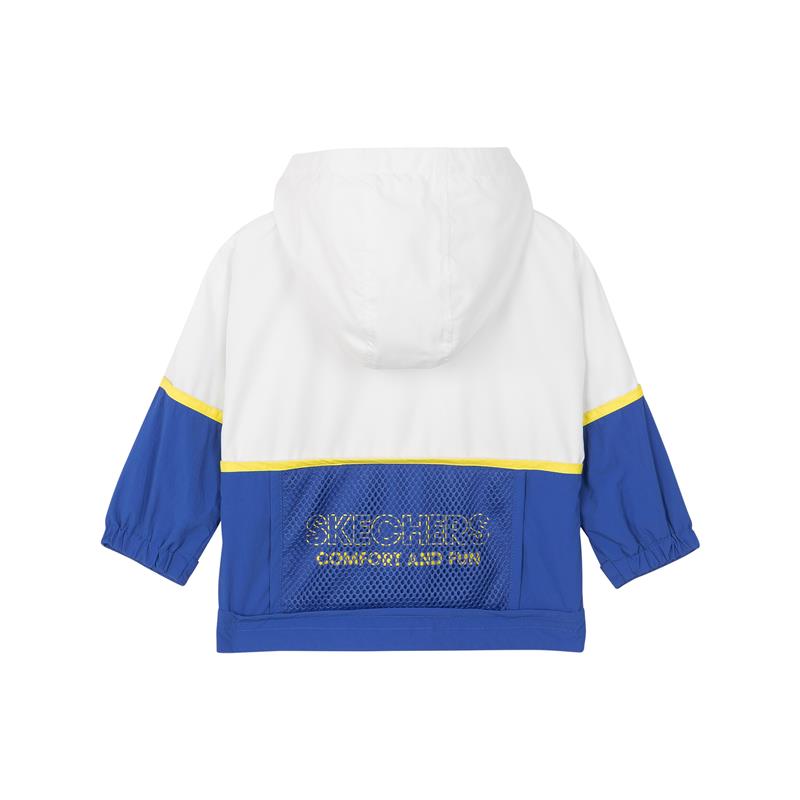 (GS) Skechers Casual Woven Hooded Jacket 'Blue White' L121B046