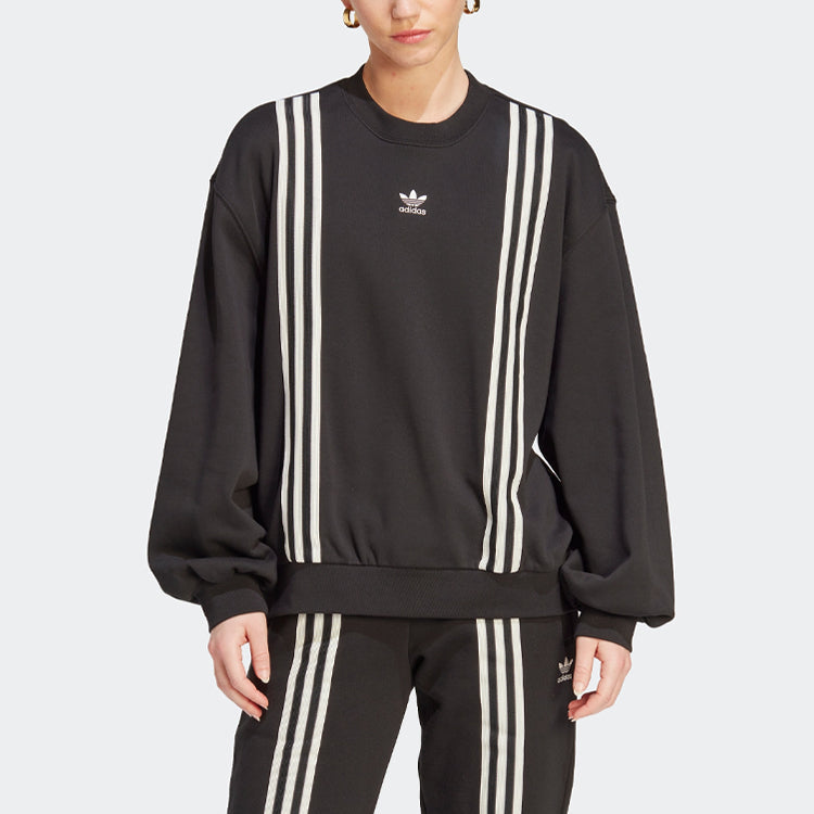 (WMNS) adidas Adicolor 70s 3-Stripes Sweatshirt 'Black' IK7869
