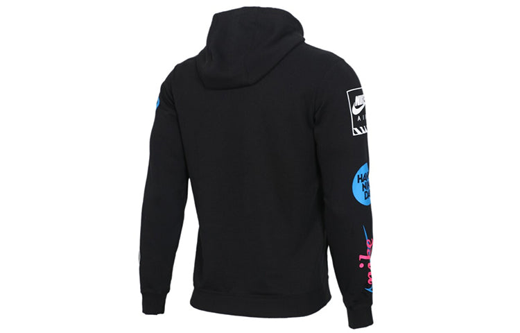 Nike Smiling Face Printing hooded Pullover Sports Black CI1975-010