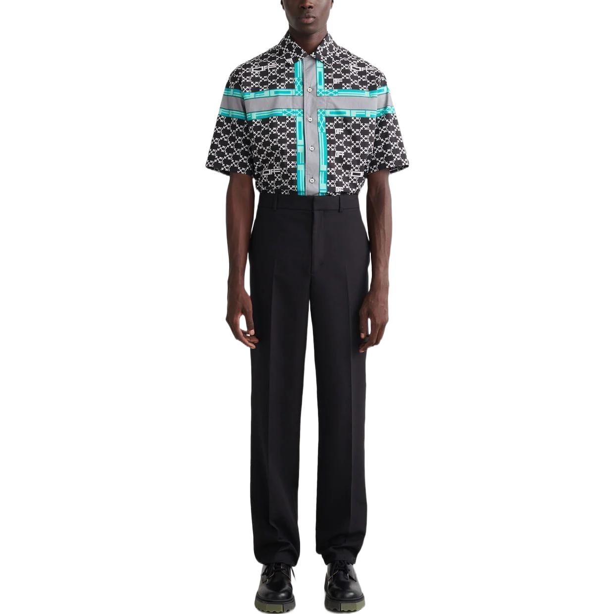 Men's Off-White FW22 Solid Color High Waist Straight Casual Pants/Trousers Version Black OMCA206S22FAB0011000