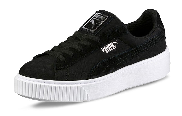 (WMNS) PUMA Basket Platform Casual Sneakers Black/White 364102-01