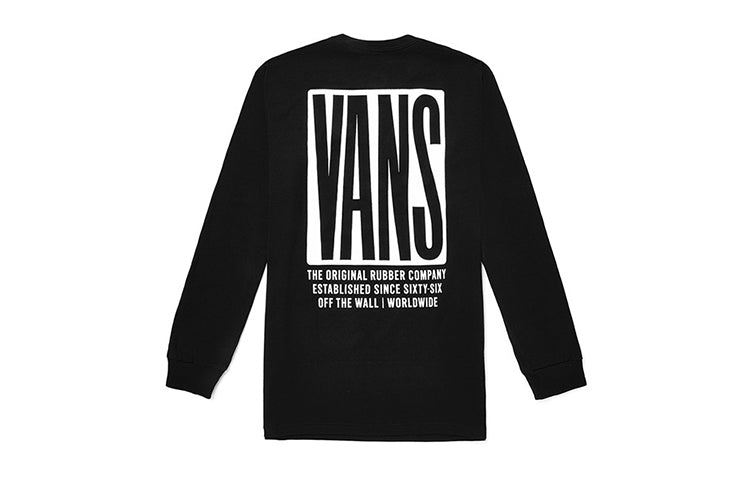 Men's Vans Back Printing Casual Long Sleeves Black VN0A4MSFBLK