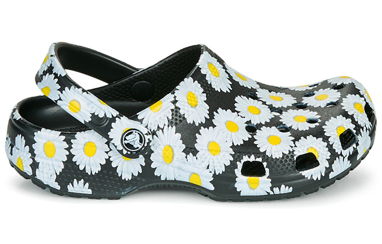 Crocs Classic clo daisy Full Print Sandals Unisex Black 206375-0ZI