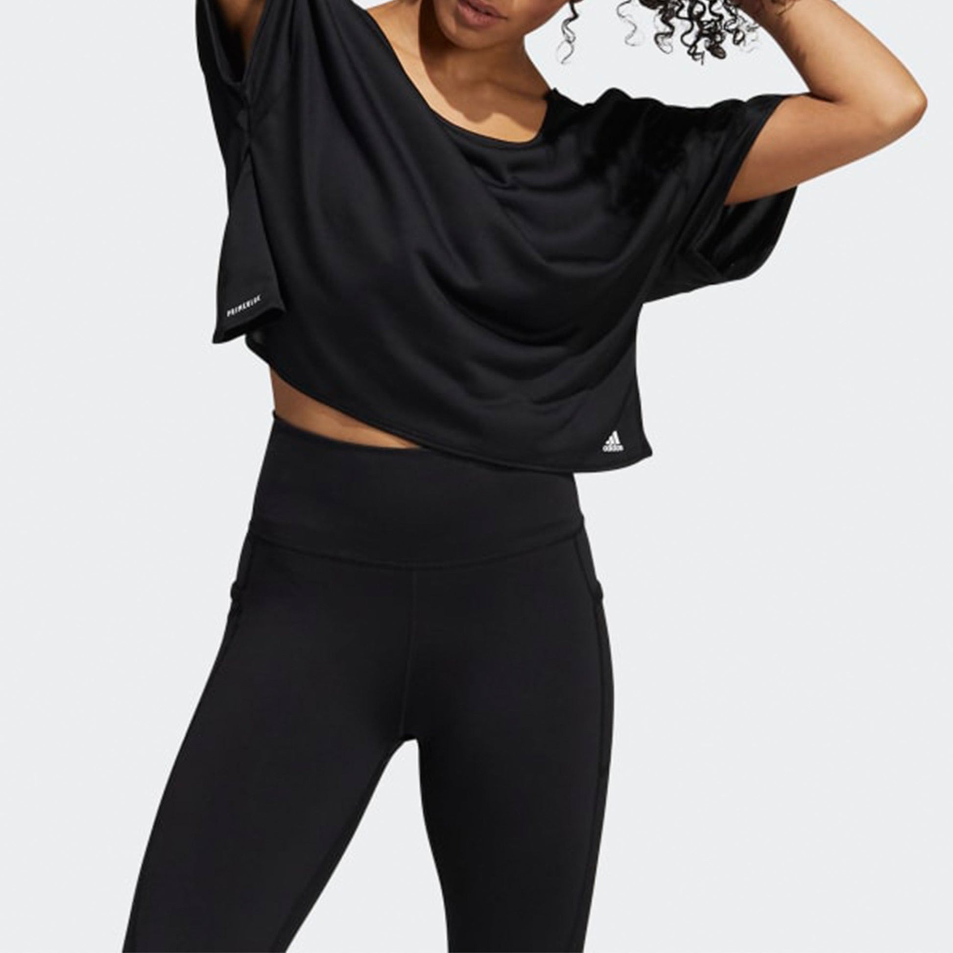 (WMNS) adidas Primeblue Tee Back Hollow Out Sports Breathable Short Sleeve Black GR8082