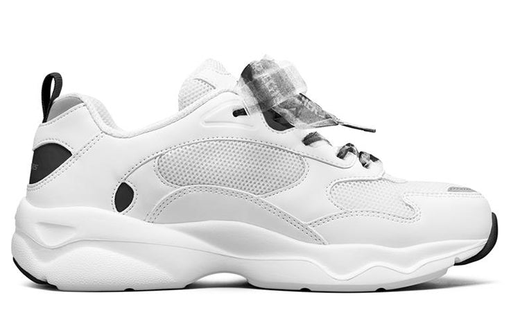(WMNS) Skechers D'Lites Airy Low-Top Running Shoes White/Black 88888401-WBK