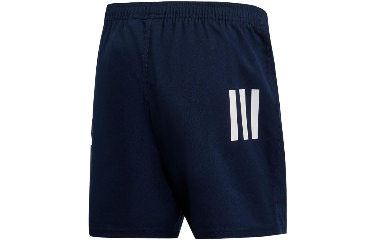 Men's adidas Solid Color Stripe Logo Sports Shorts Navy Blue DY8500