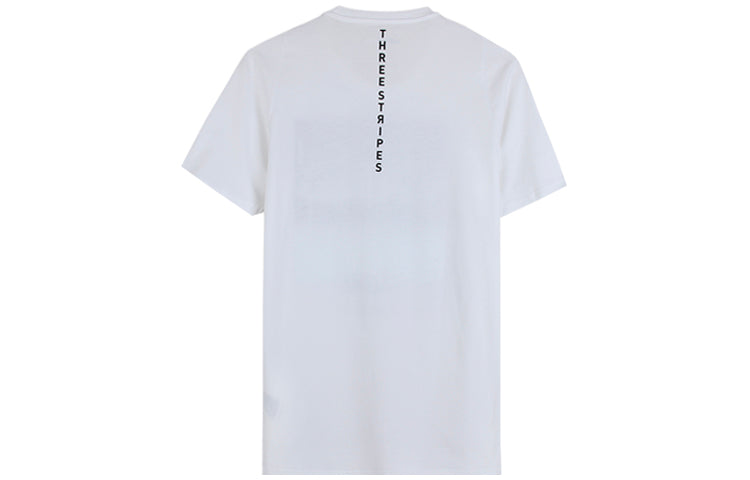 adidas neo M Cs Fld T Chest Printing Short Sleeve White DU2357