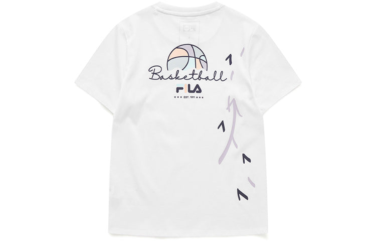 (WMNS) Fila FUSION Casual Sports Loose Knit Short Sleeve White T11W128103F-WT