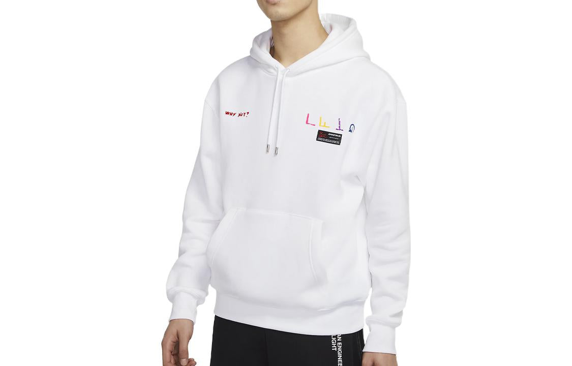 Air Jordan Why Not Printing Pattern Fleece Pullover White CW4255-100