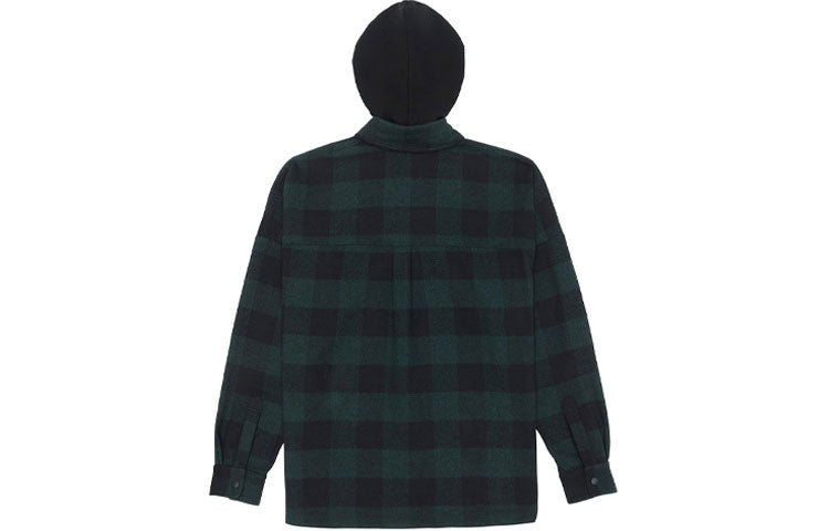 PALM ANGELS Men's Logo Print Hooded Overshirt Green PMGA042E20FAB0015701